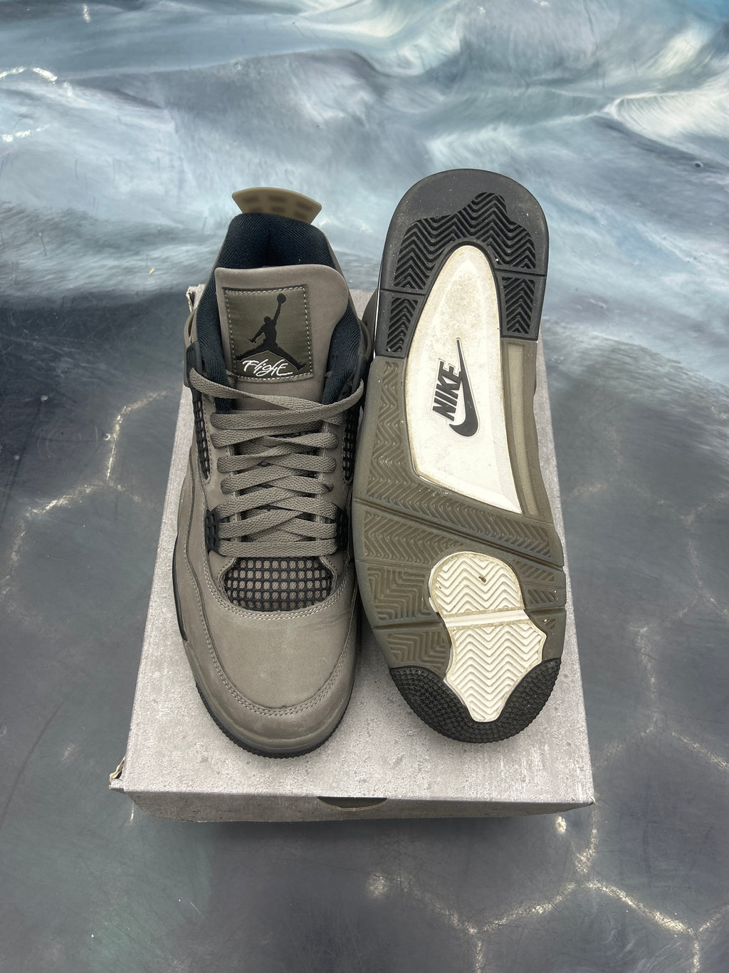 JORDAN 4 RETRO CAVE STONE PRE OWNED SIZE 12