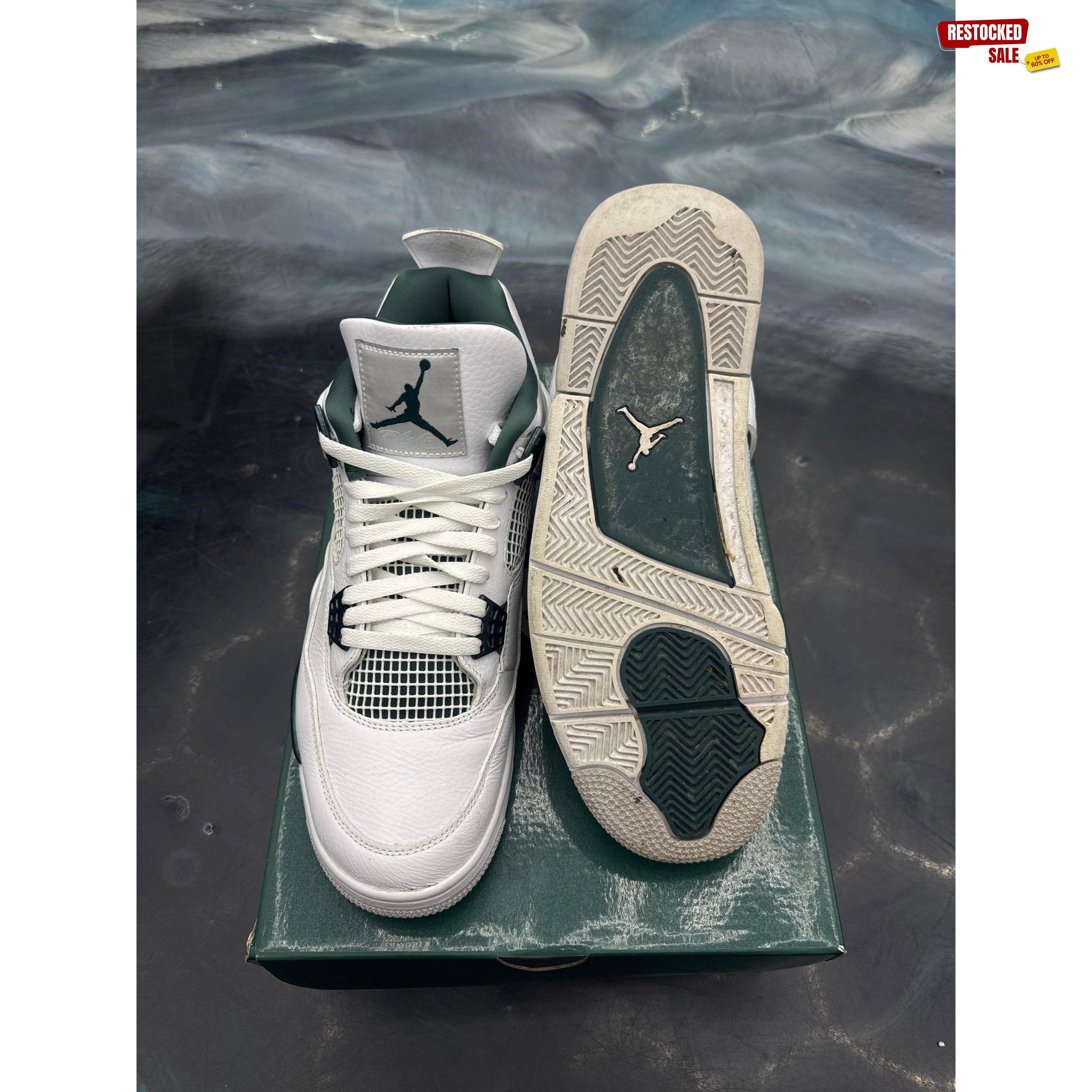 JORDAN 4 RETRO OXIDIZED GREEN PRE OWNED SIZE 12
