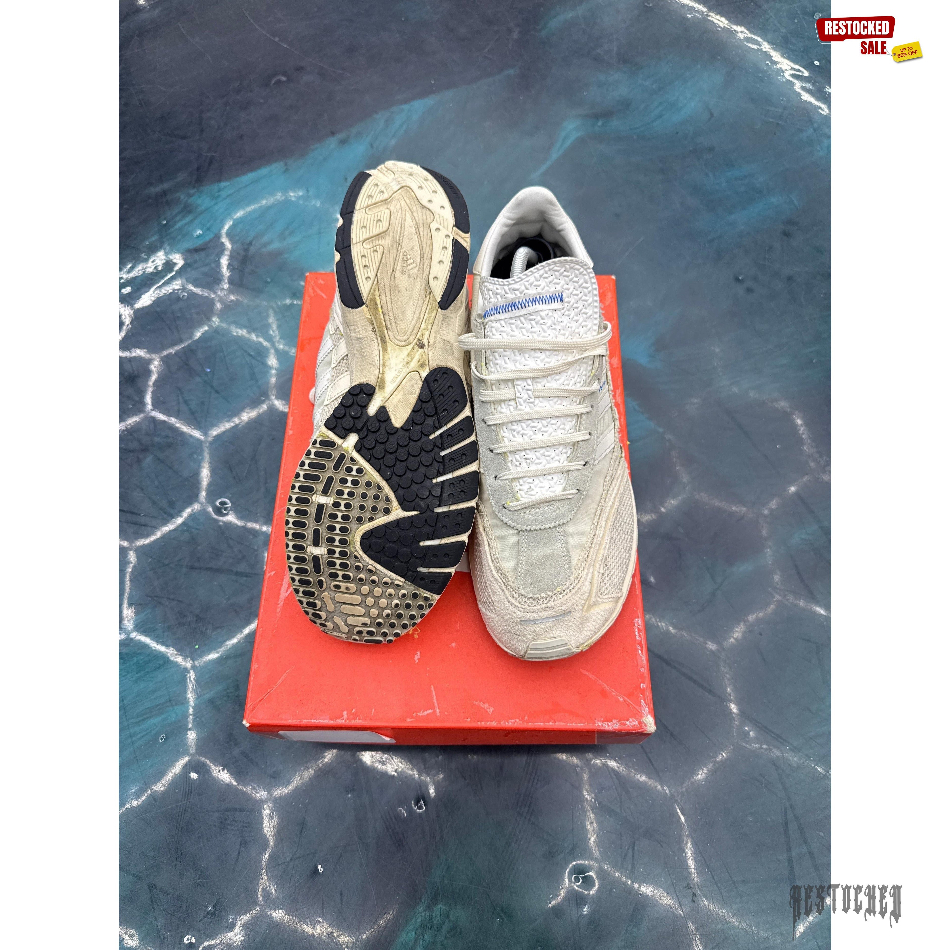 ADIDAS ADIZERO SL 72 BAD BUNNY OFF WHITE PRE OWNED SIZE 12 REP BOX