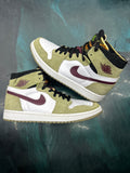 JORDAN 1 ZOOM CMFT NEUTRAL OLIVE PRE OWNED SIZE 8 NO BOX