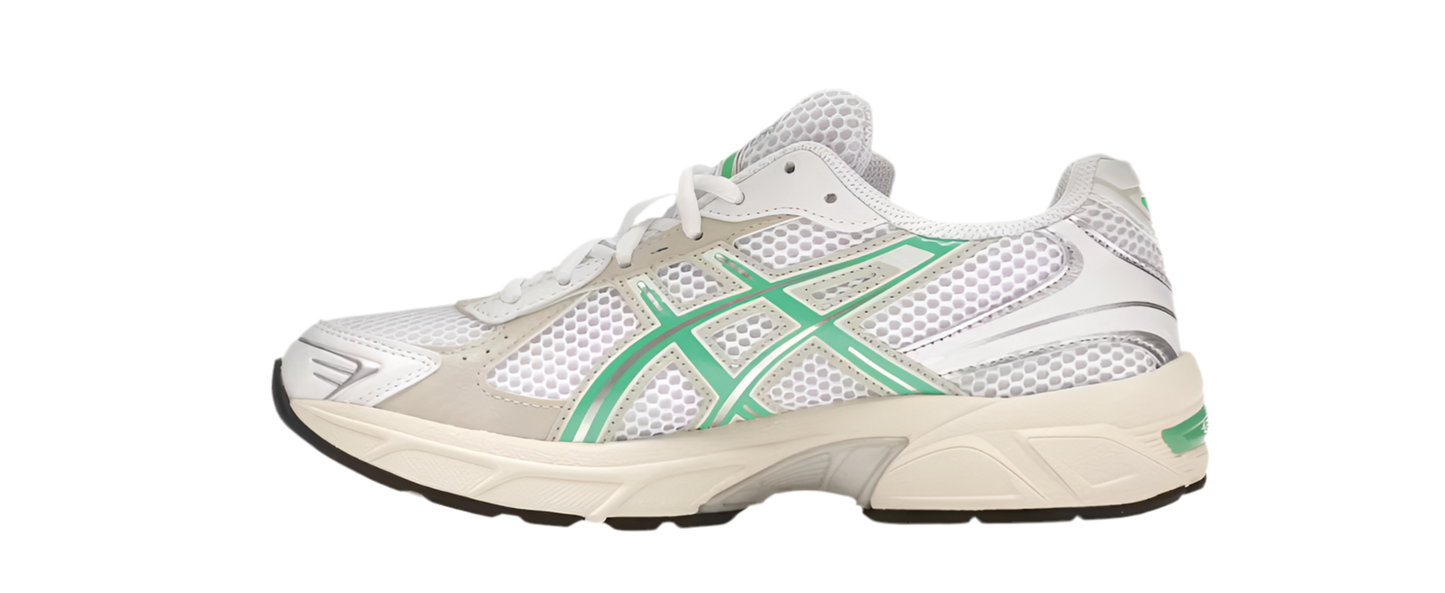 ASICS GEL-1130 WHITE MALACHITE GREEN OFF WHITE MIDSOLE (WOMEN’S)