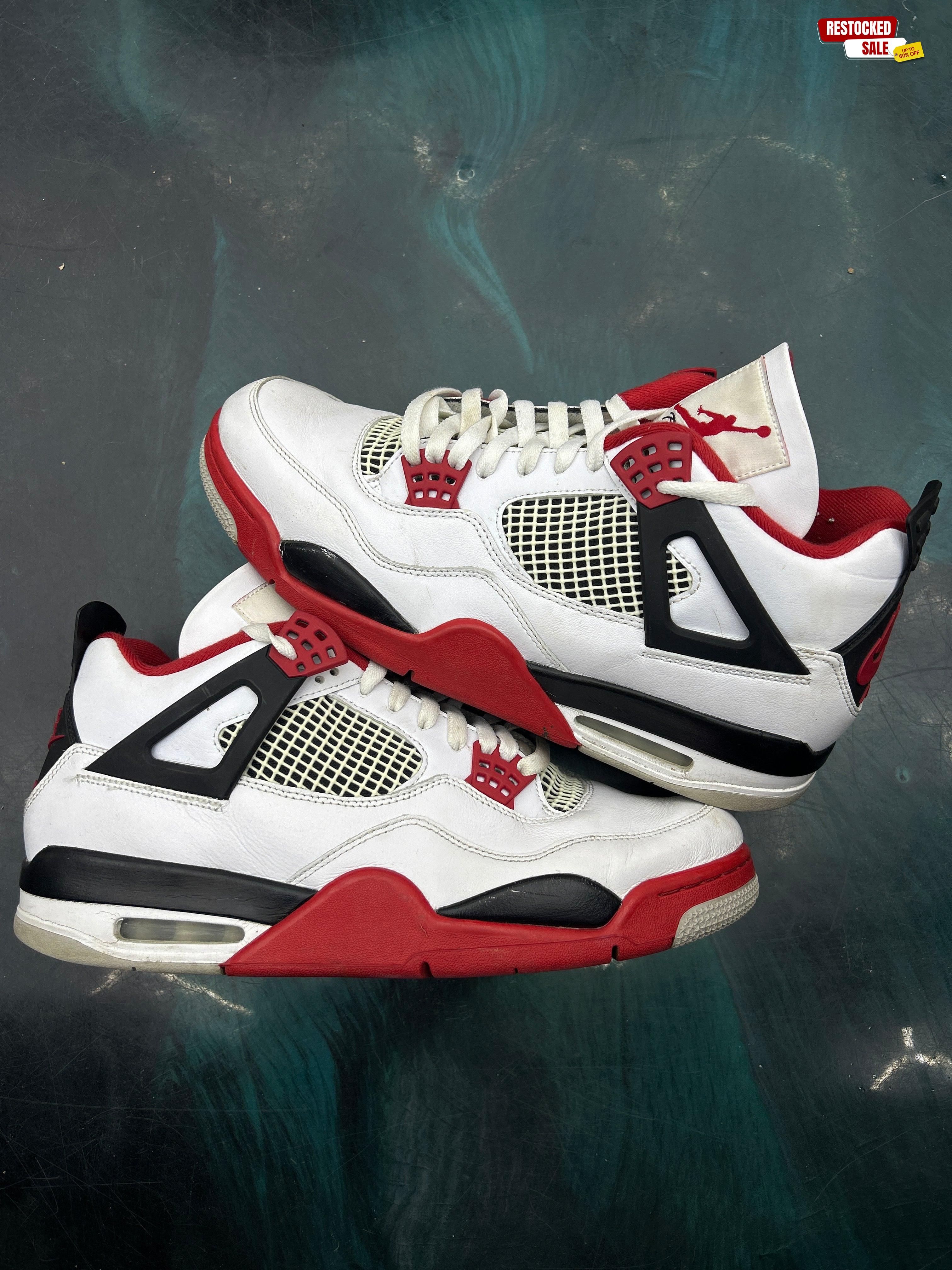 JORDAN 4 RETRO FIRE RED PRE OWNED SIZE 12 NO BOX