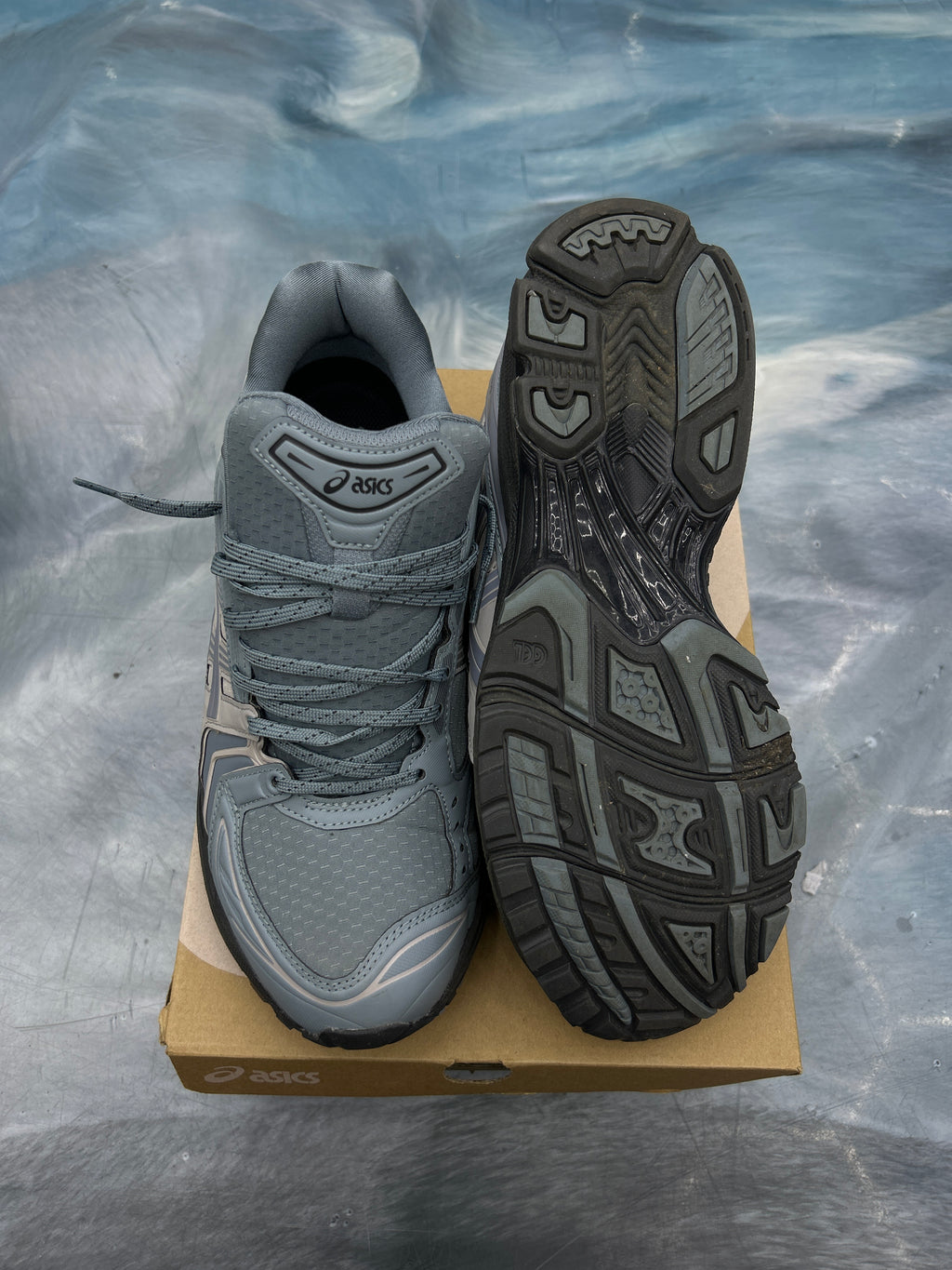 ASICS GEL KAYANO 14 EARTHENWARE FJORD GREY SIZE 11 PRE OWNED