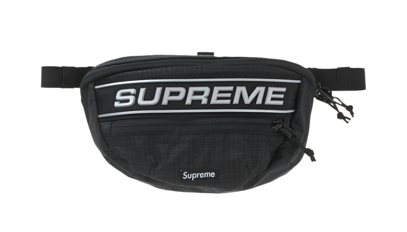 SUPREME LOGO WAIST BAG BLACK