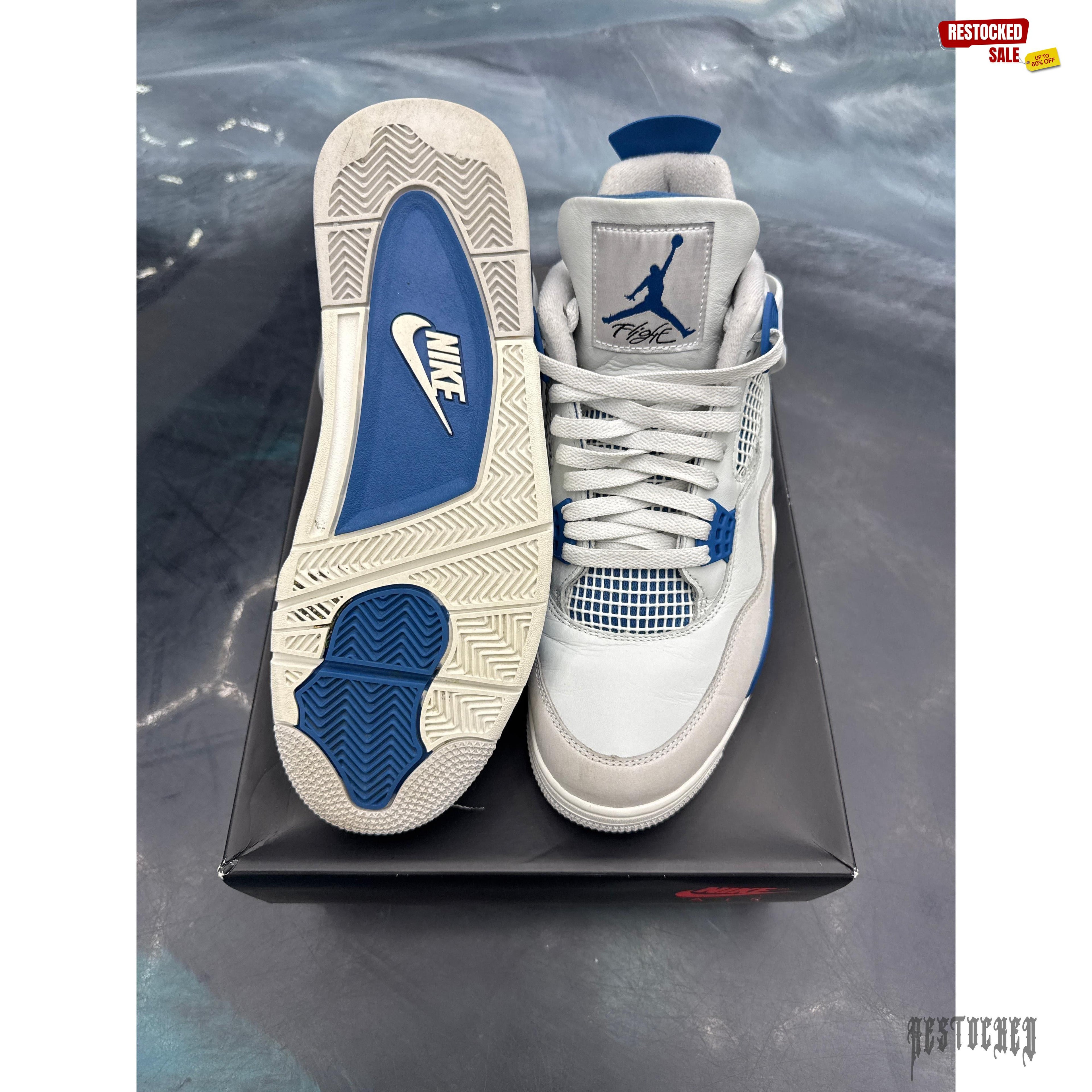 JORDAN 4 RETRO MILITARY BLUE PRE OWNED SIZE 12