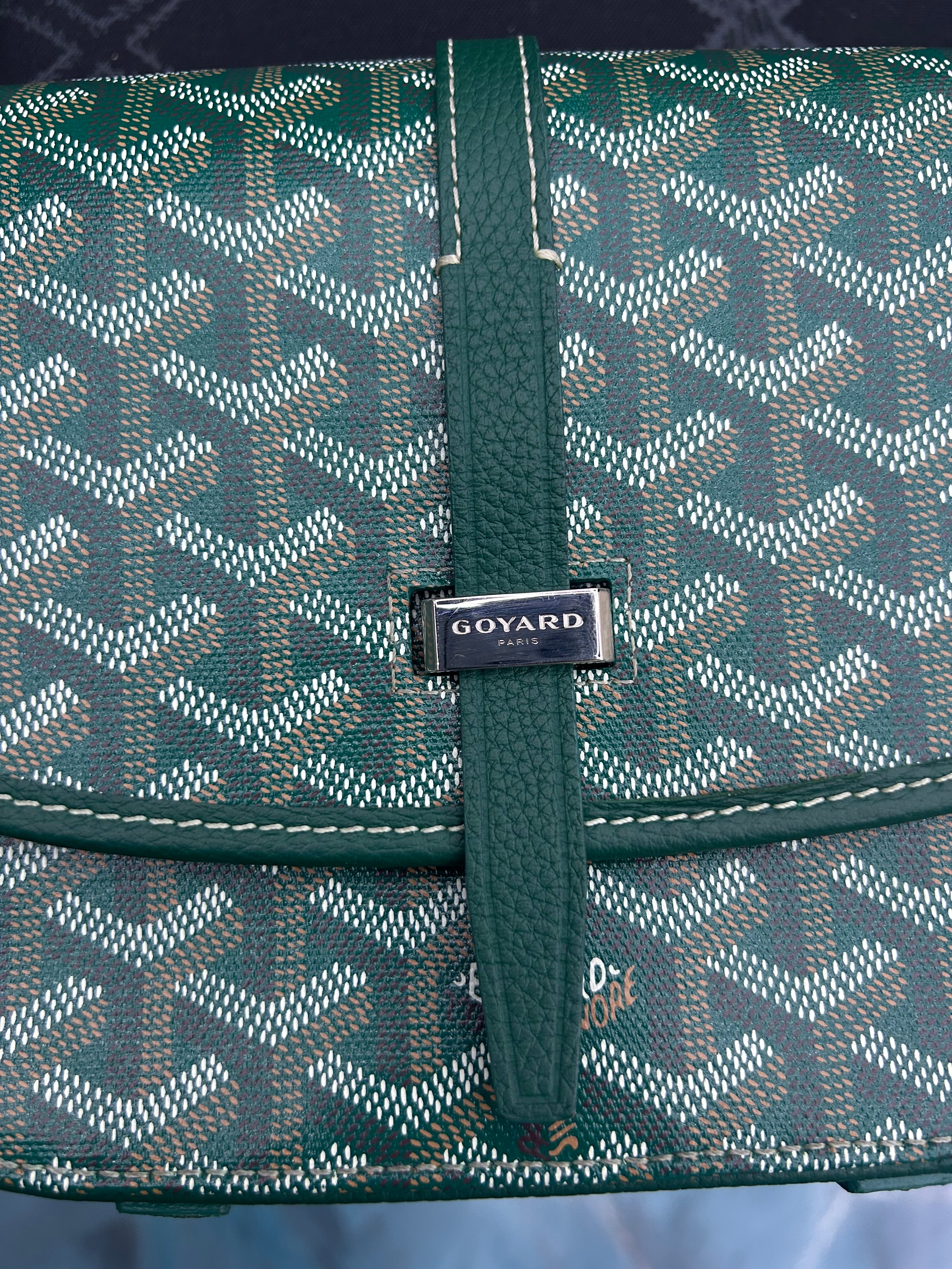 GOYARD BELVEDERE PM GREEN WITH RECEIPT