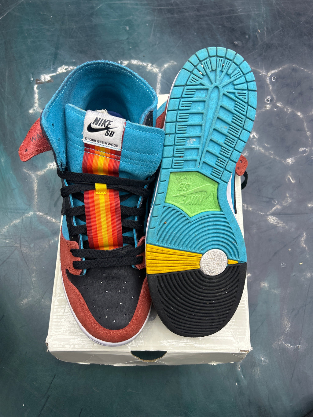 NIKE SB DUNK HIGH DI’ORR GREENWOOD NAVAJO ARTS PRE OWNED SIZE 9.5