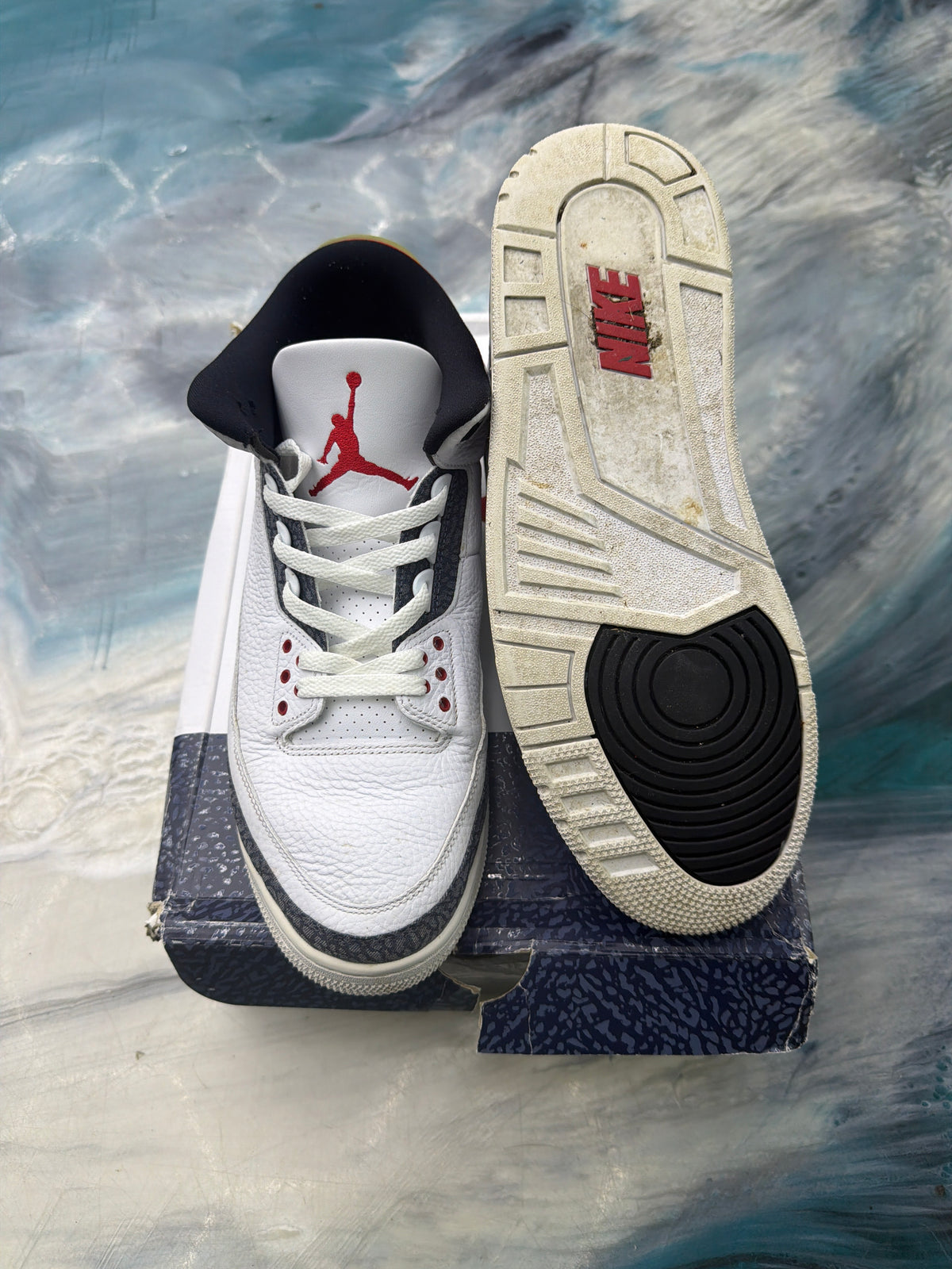 JORDAN 3 RETRO SE FIRE RED DENIM (2020) PRE OWNED SIZE 13