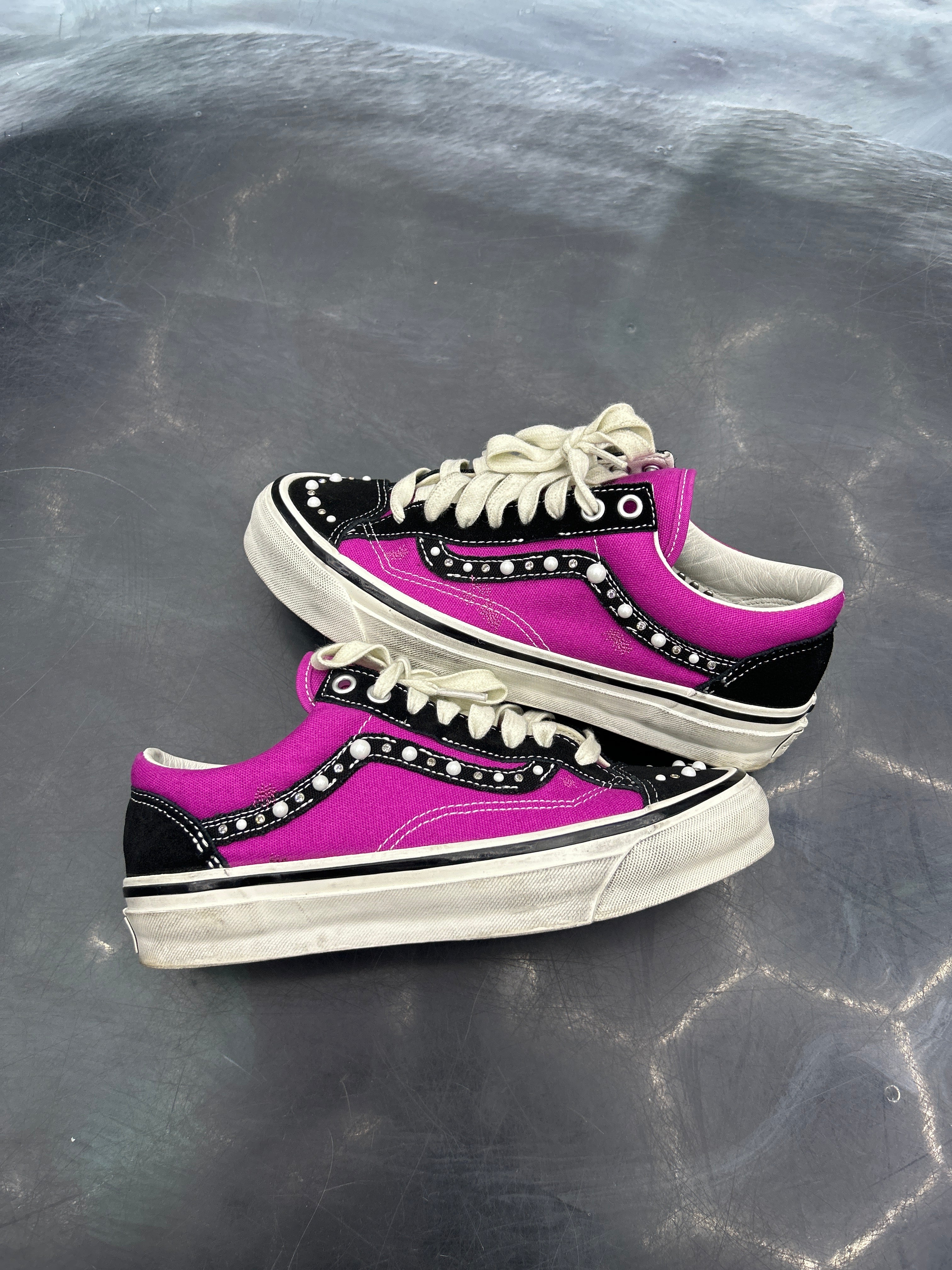 VANS OTW OLD SKOOL 36 PEARLIZED PACK PINK BLACK PRE OWNED SIZE 7