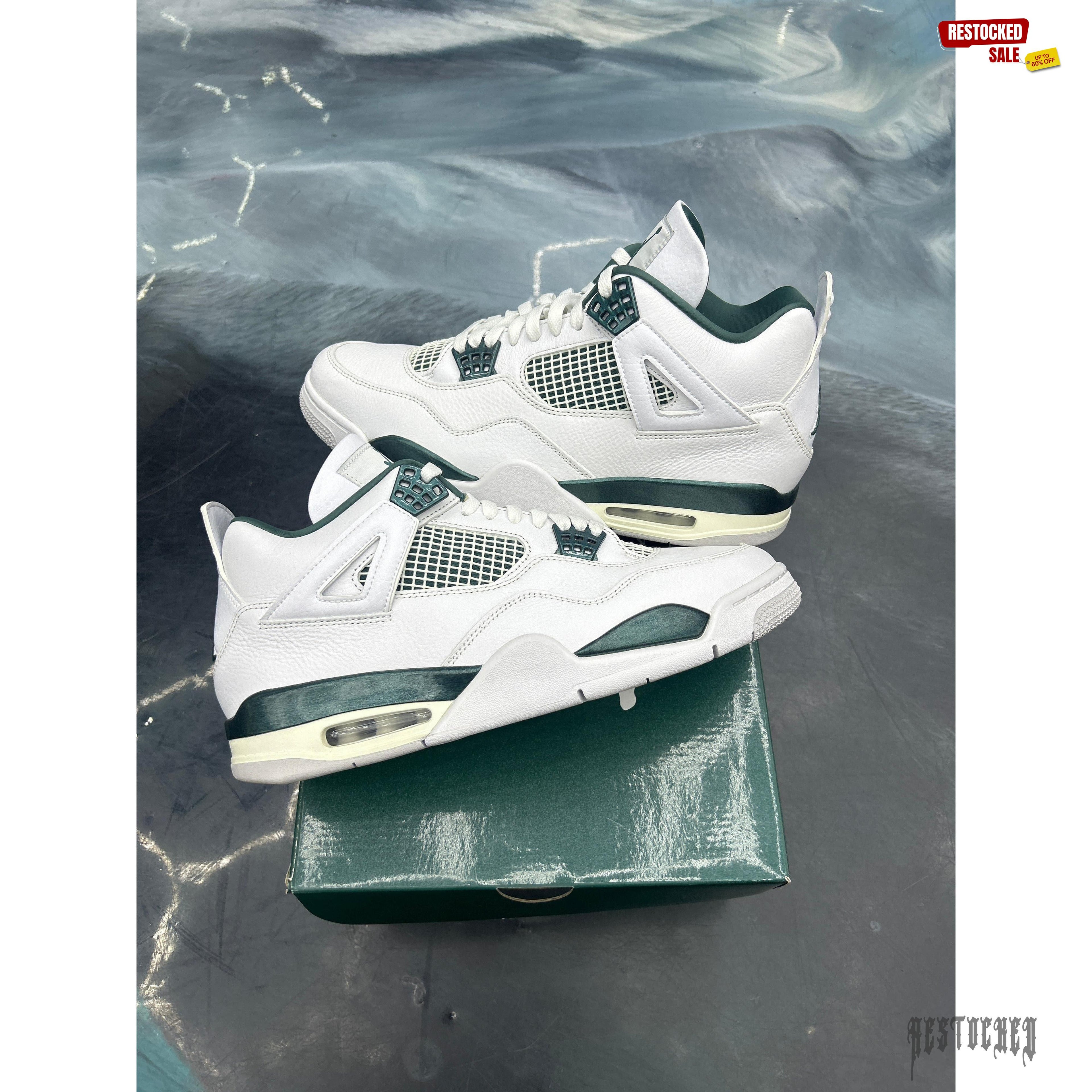 JORDAN 4 RETRO OXIDIZED GREEN PRE OWNED SIZE 12