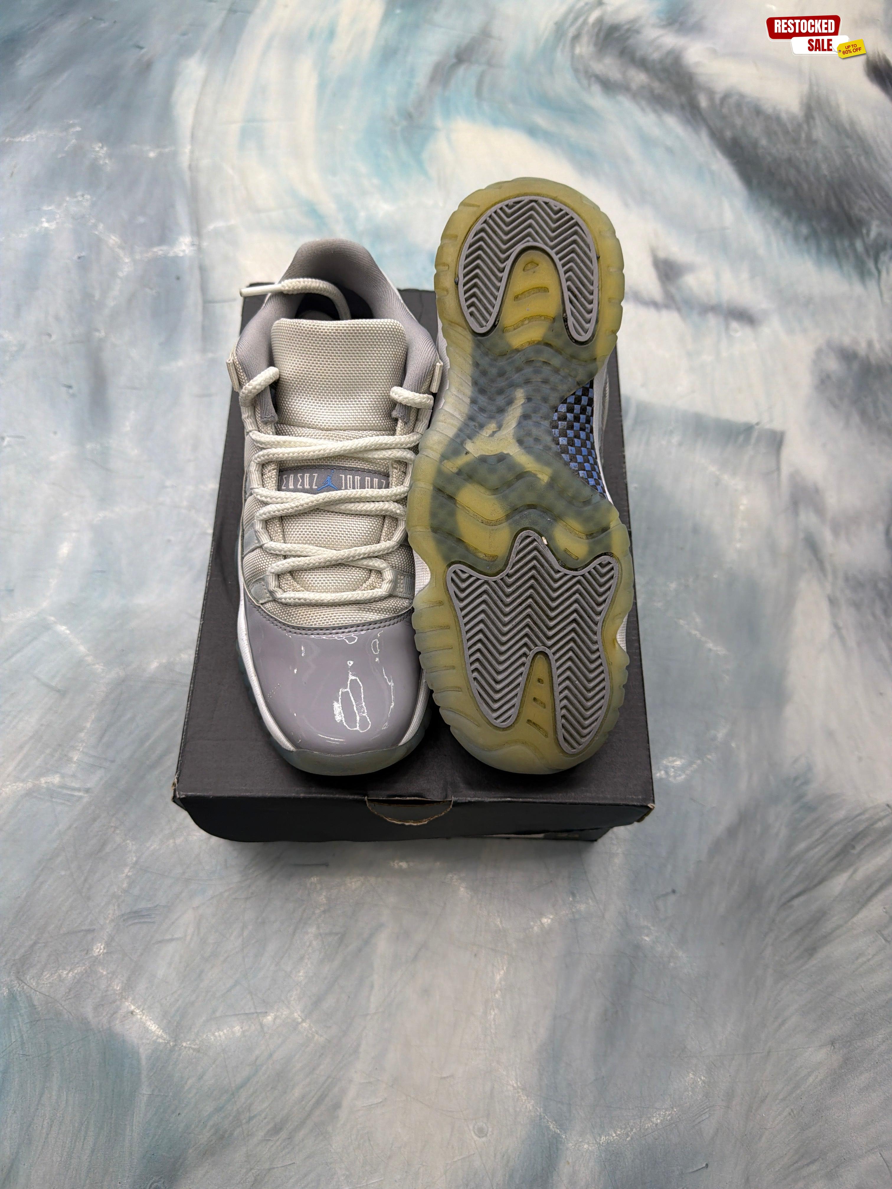 JORDAN 11 RWTRO LOW CEMENT GREY PRE OWNED SIZE 7Y