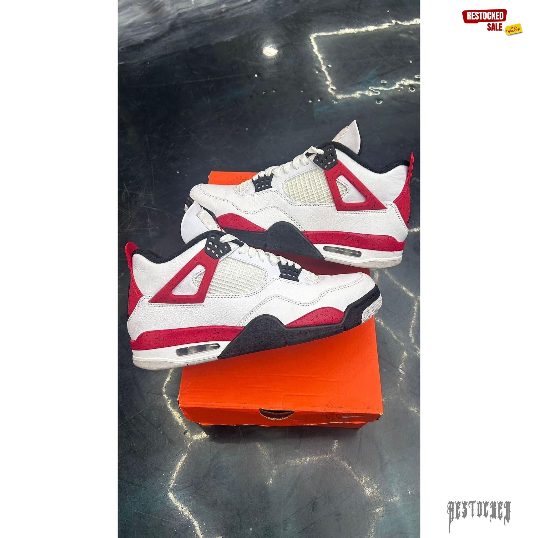JORDAN 4 RETRO RED CEMENT PRE OWNED SIZE 9.5