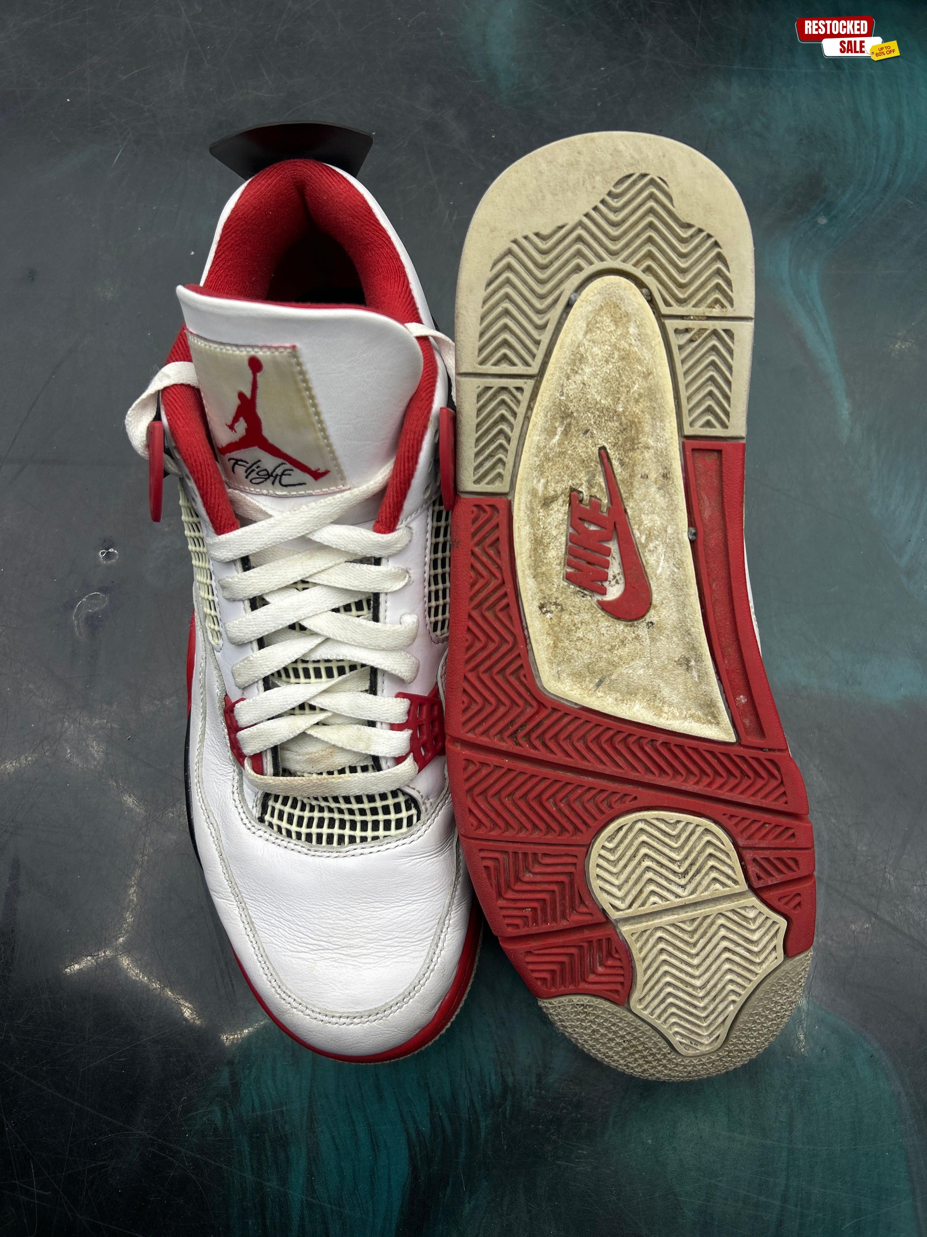 JORDAN 4 RETRO FIRE RED PRE OWNED SIZE 12 NO BOX