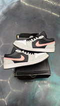 JORDAN 1 LOW BLACK GREY PINK PRE OWNED SIZE 13