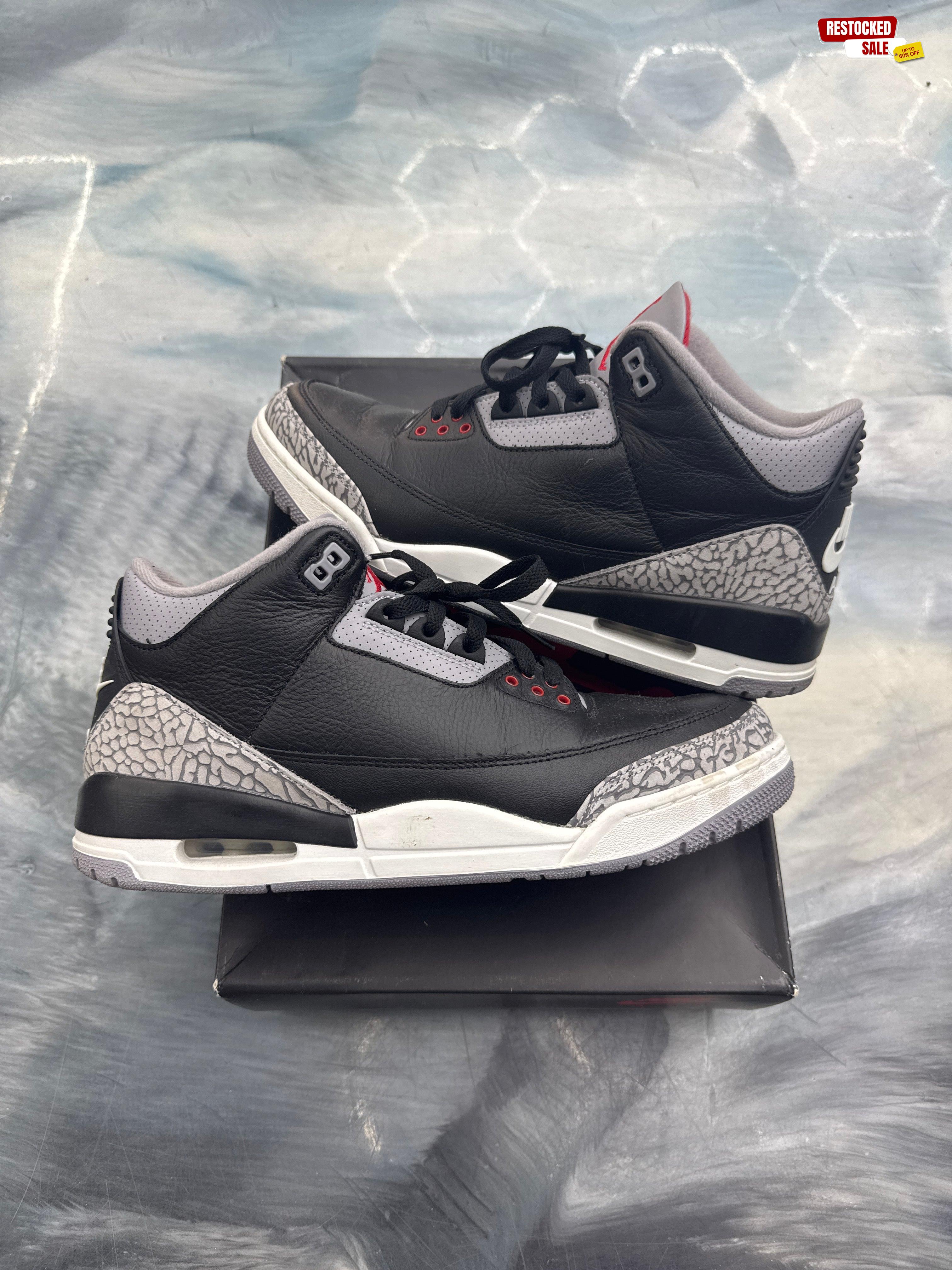 JORDAN 3 RETRO BLACK CEMENT PRE OWNED SIZE 11