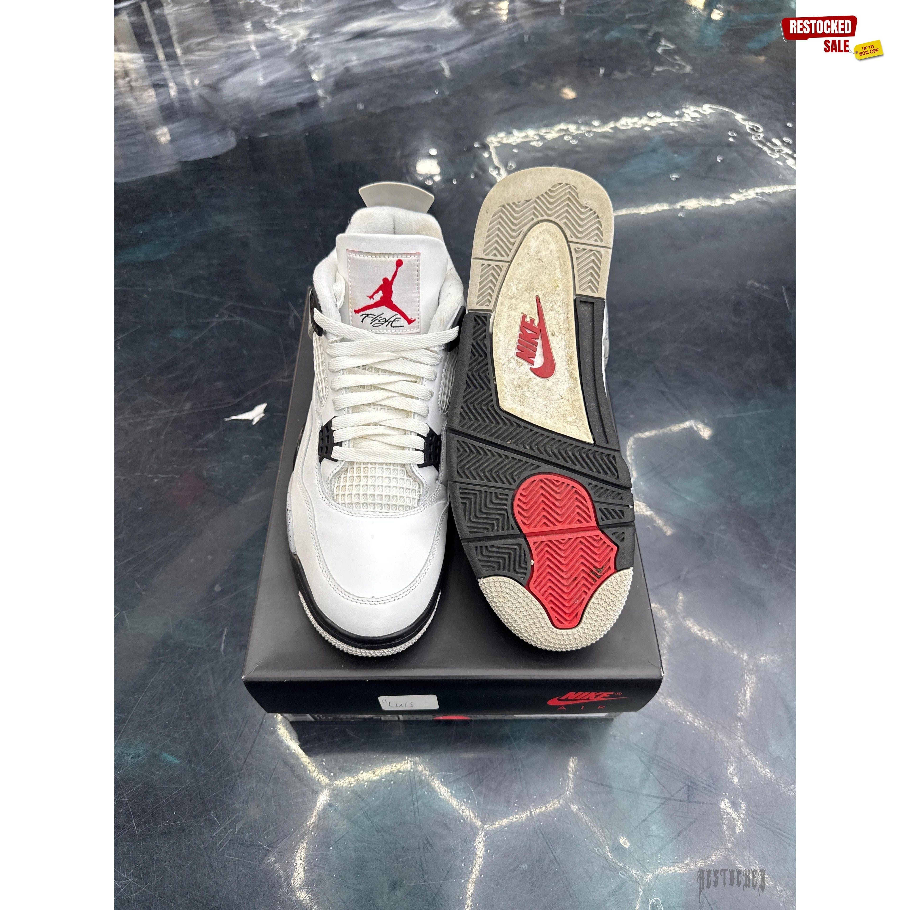 JORDAN 4 RETRO WHITE CEMENT PRE OWNED SIZE 11