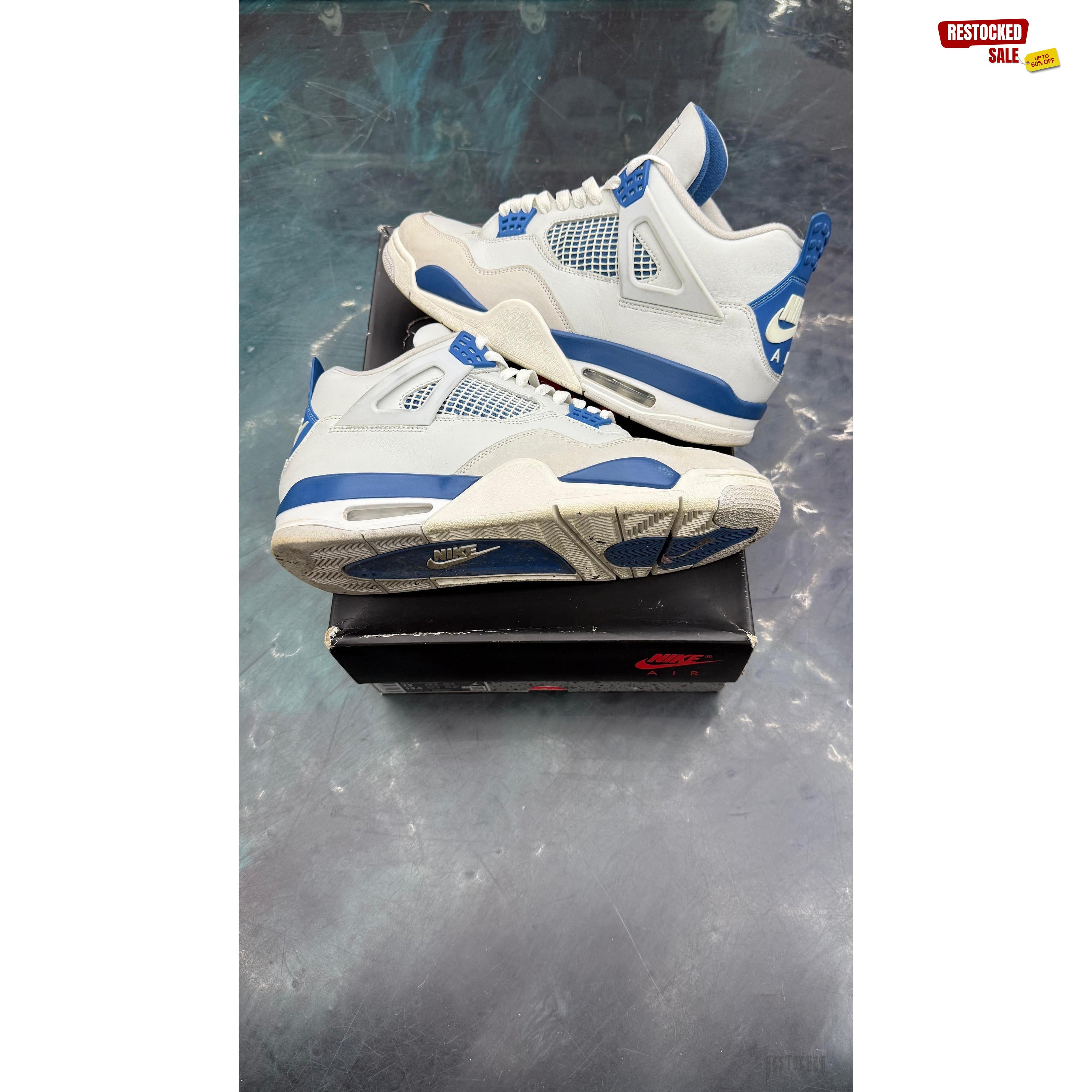 JORDAN 4 RETRO MILITARY BUE PRE OWNED SIZE 12