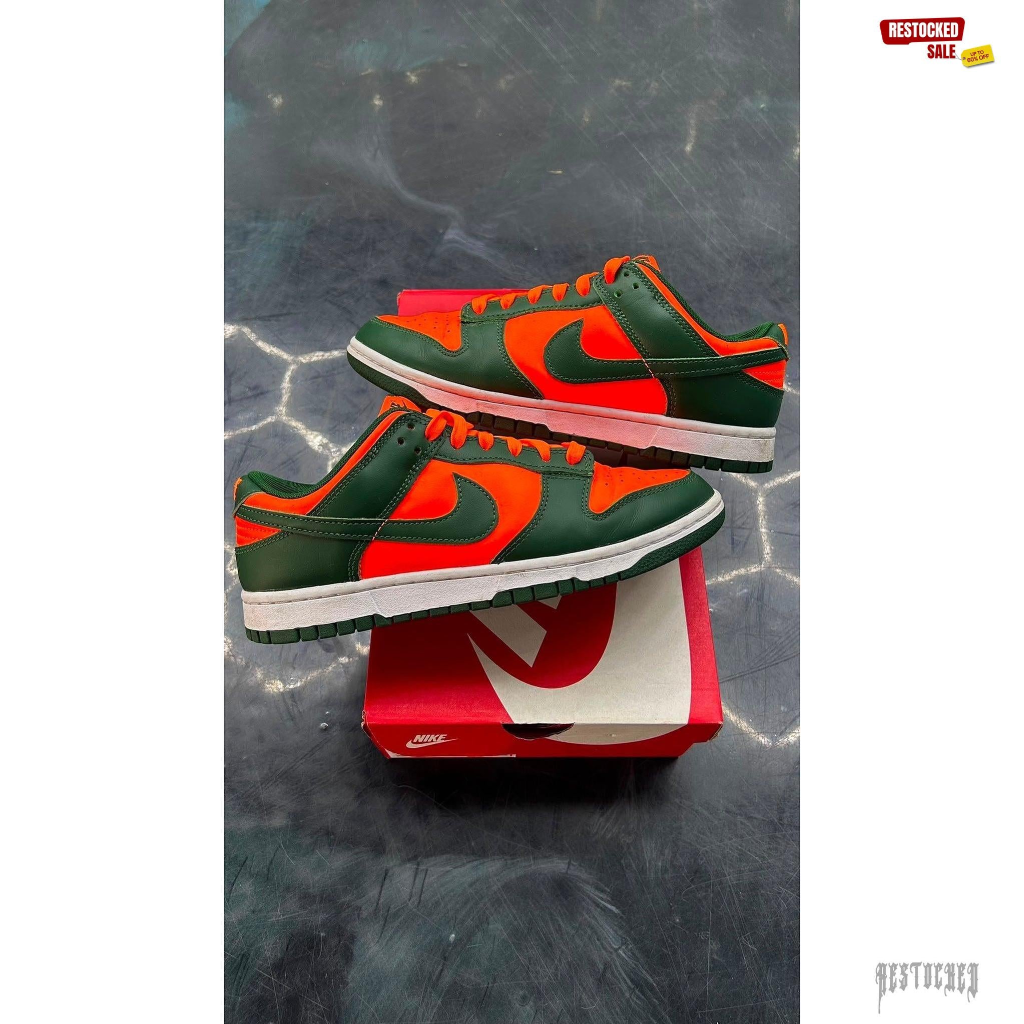 NIKE DUNK LOW RETRO MIAMI HURRICANES PRE OWNED SIZE 8