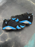 JORDAN 14 RETRO BLACK UNIVERSITY BLUE (2026) PRE OWNED SIZE 7Y
