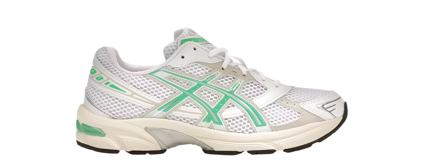 ASICS GEL-1130 WHITE MALACHITE GREEN OFF WHITE MIDSOLE (WOMEN’S)