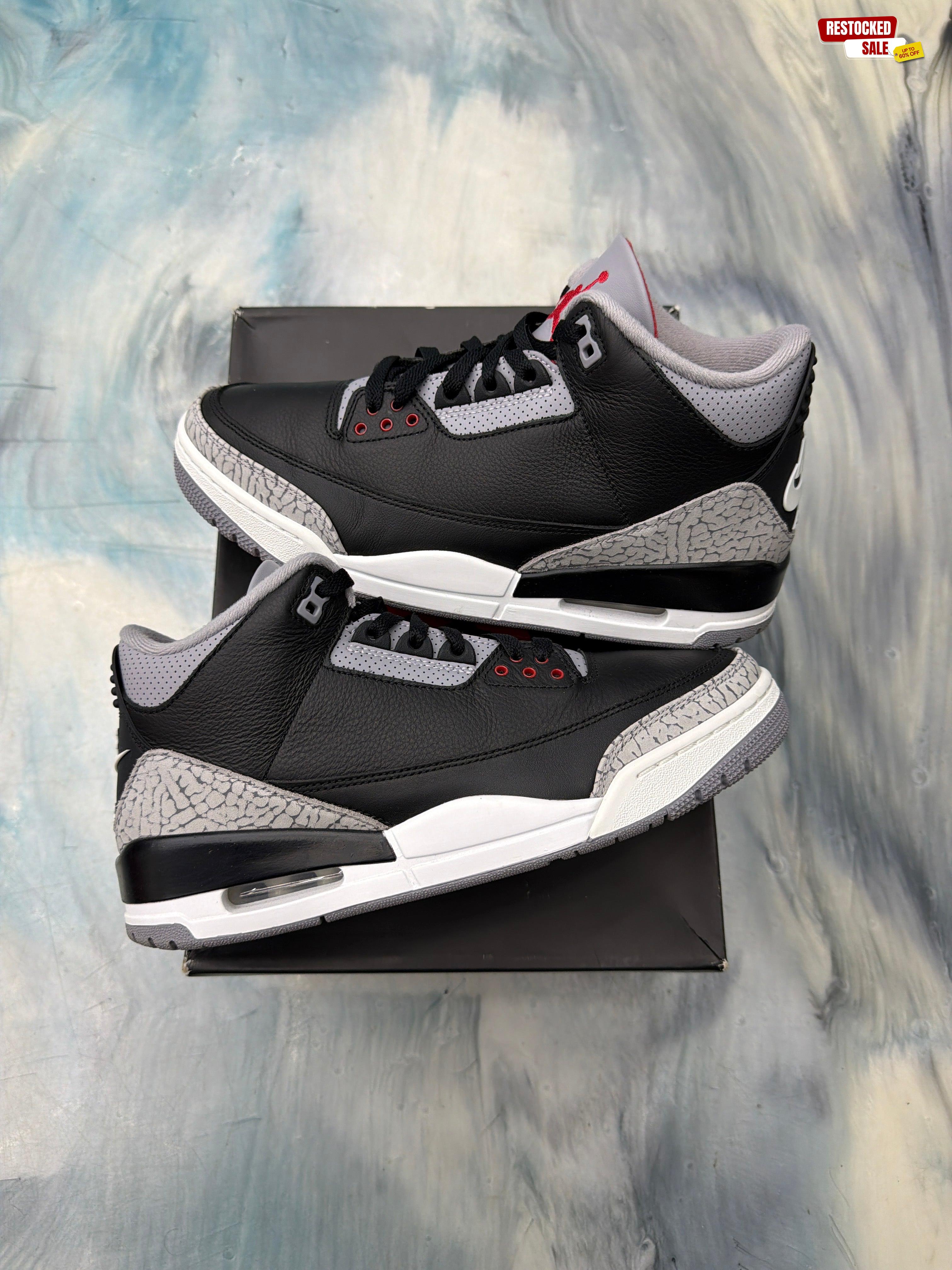 JORDAN 3 RETRO OG BLACK CEMENT (2024) PRE OWNED SIZE 9