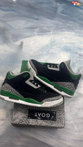 JORDAN 3 RETRO PINE GREEN PRE OWNED SIZE 8.5
