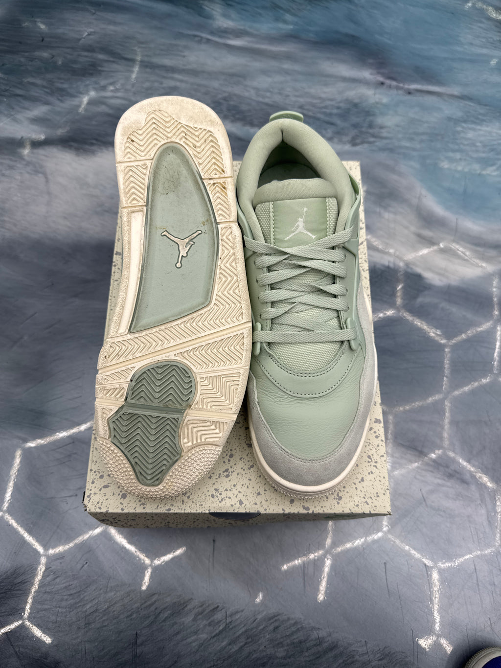 JORDAN 4 RM JADE HORIZON (WOMENS) PRE OWNED SIZE 12W