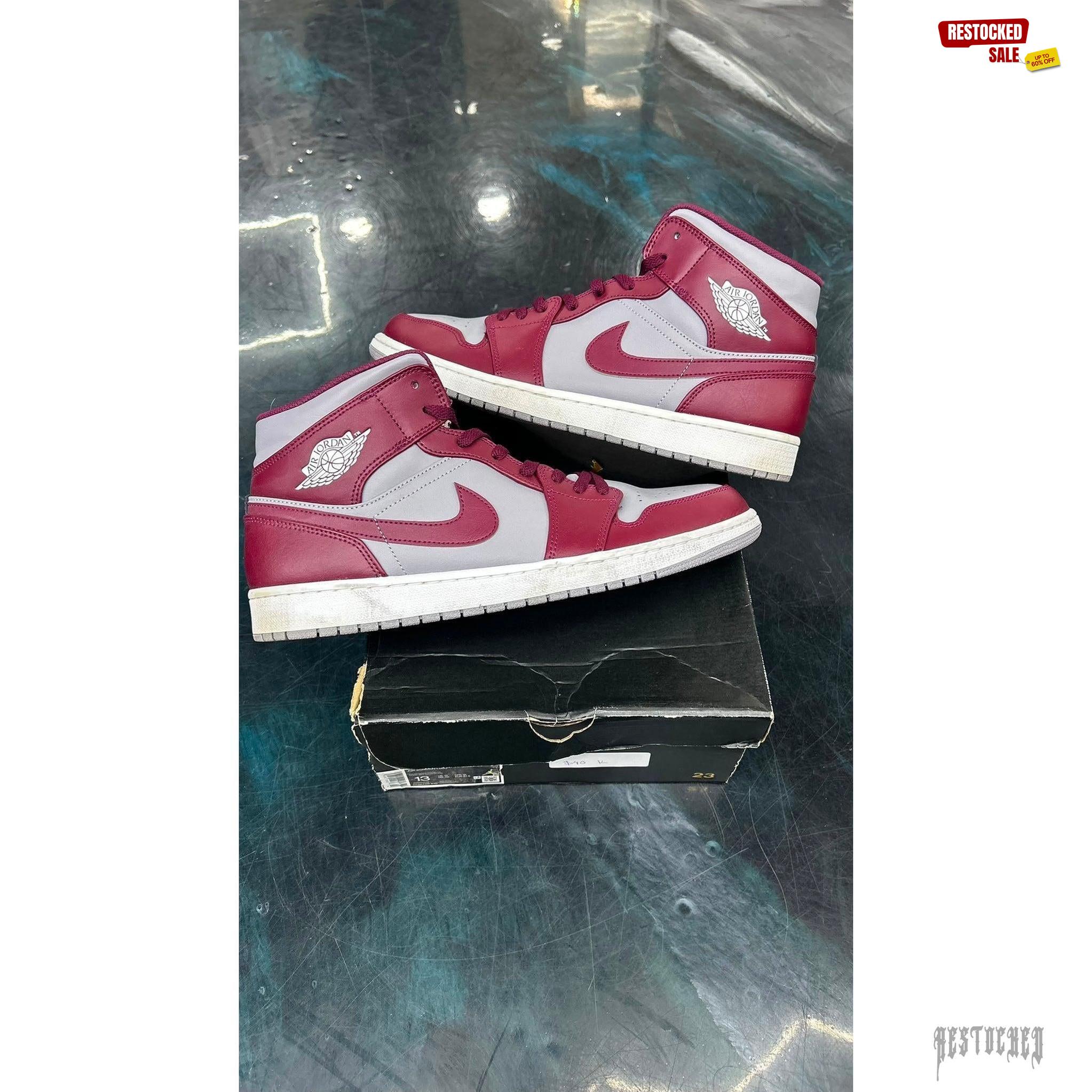 JORDAN 1 MID CHERRYWOOD RED PRE OWNED SIZE 13