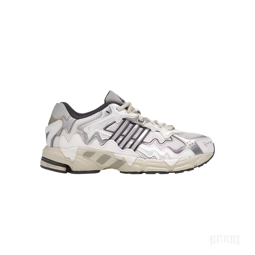 ADIDAS RESPONSE CL BAD BUNNY CREAM sneaker, white mesh with 'melted' cream and grey leather overlays.