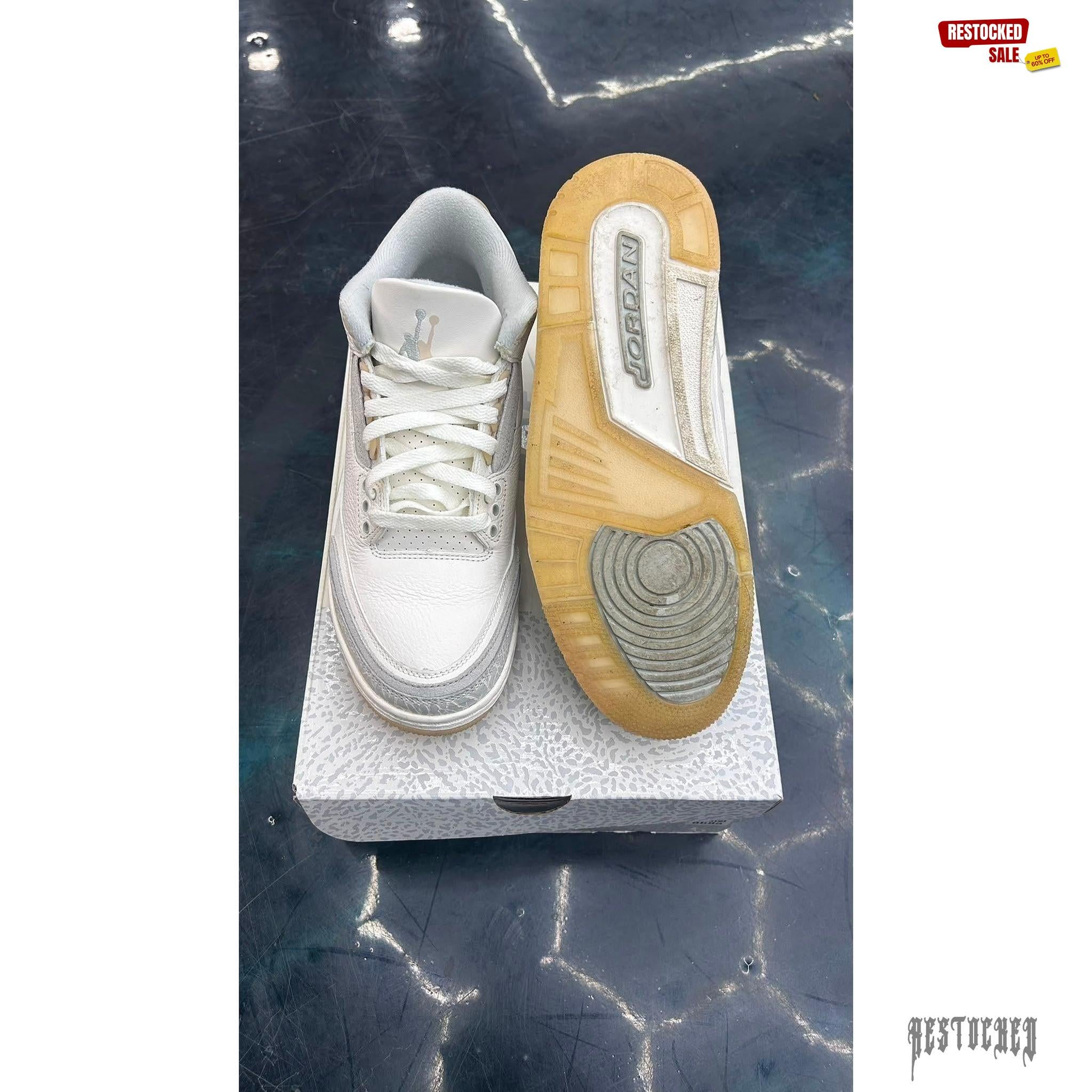 JORDAN 3 RETRO CRAFT IVORY PRE OWNED SIZE 7.5