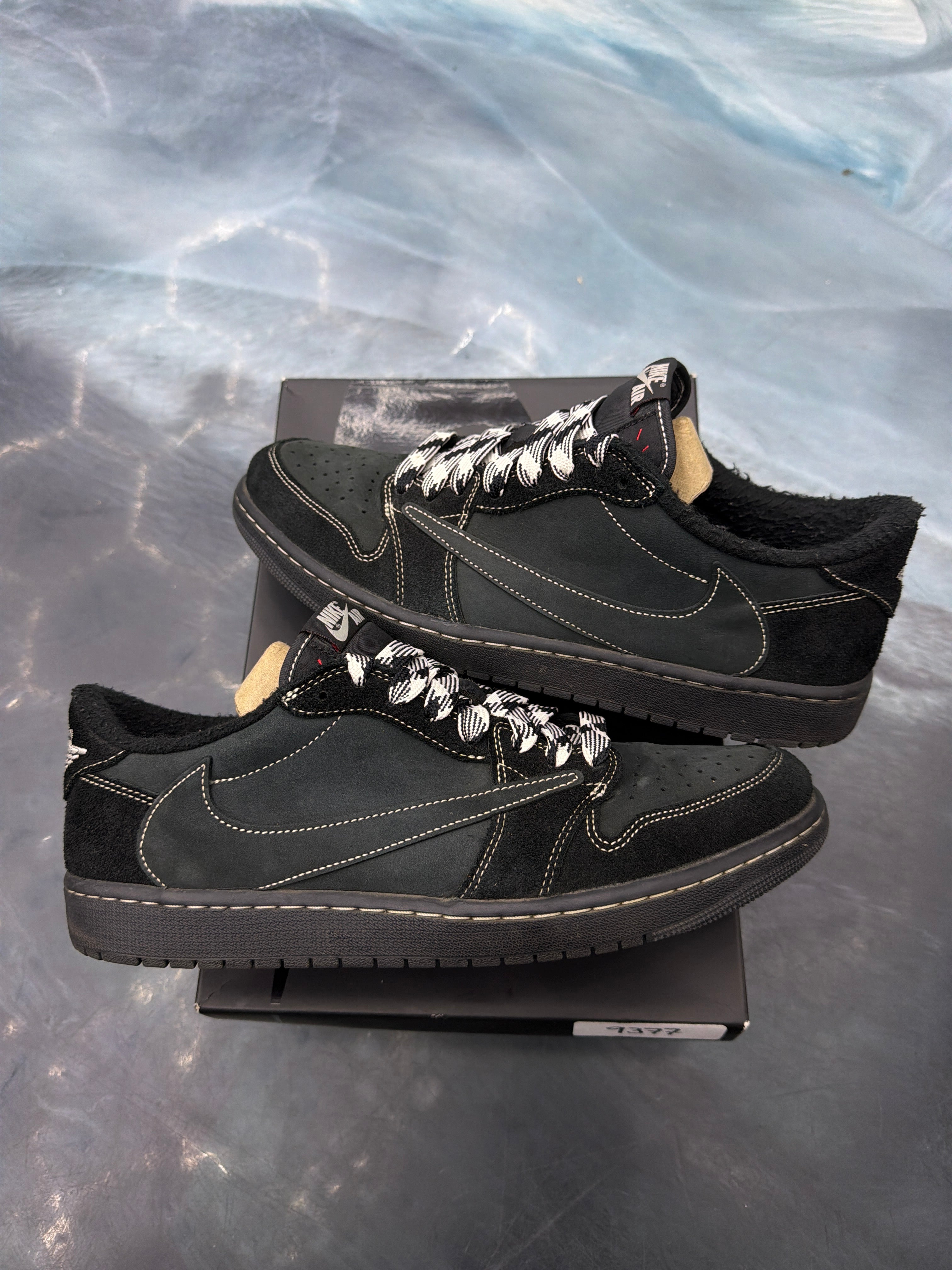 JORDAN 1 RETRO LOW OG SP TRAVIS SCOTT BLACK PHANTOM PRE OWNED SIZE 12