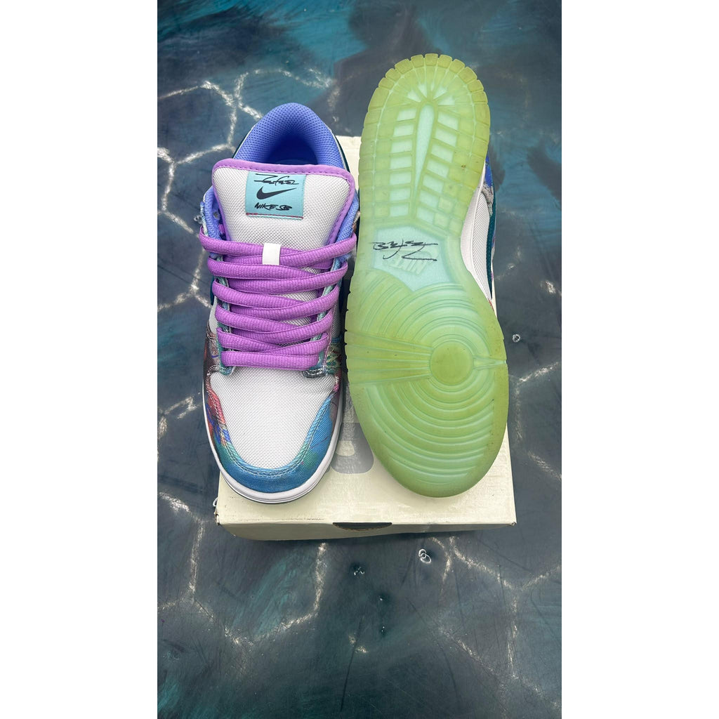 NIKE SB DUNK LOW FUTURA LABORATORIES BLEACHED AQUA PRE OWNED SIZE 8