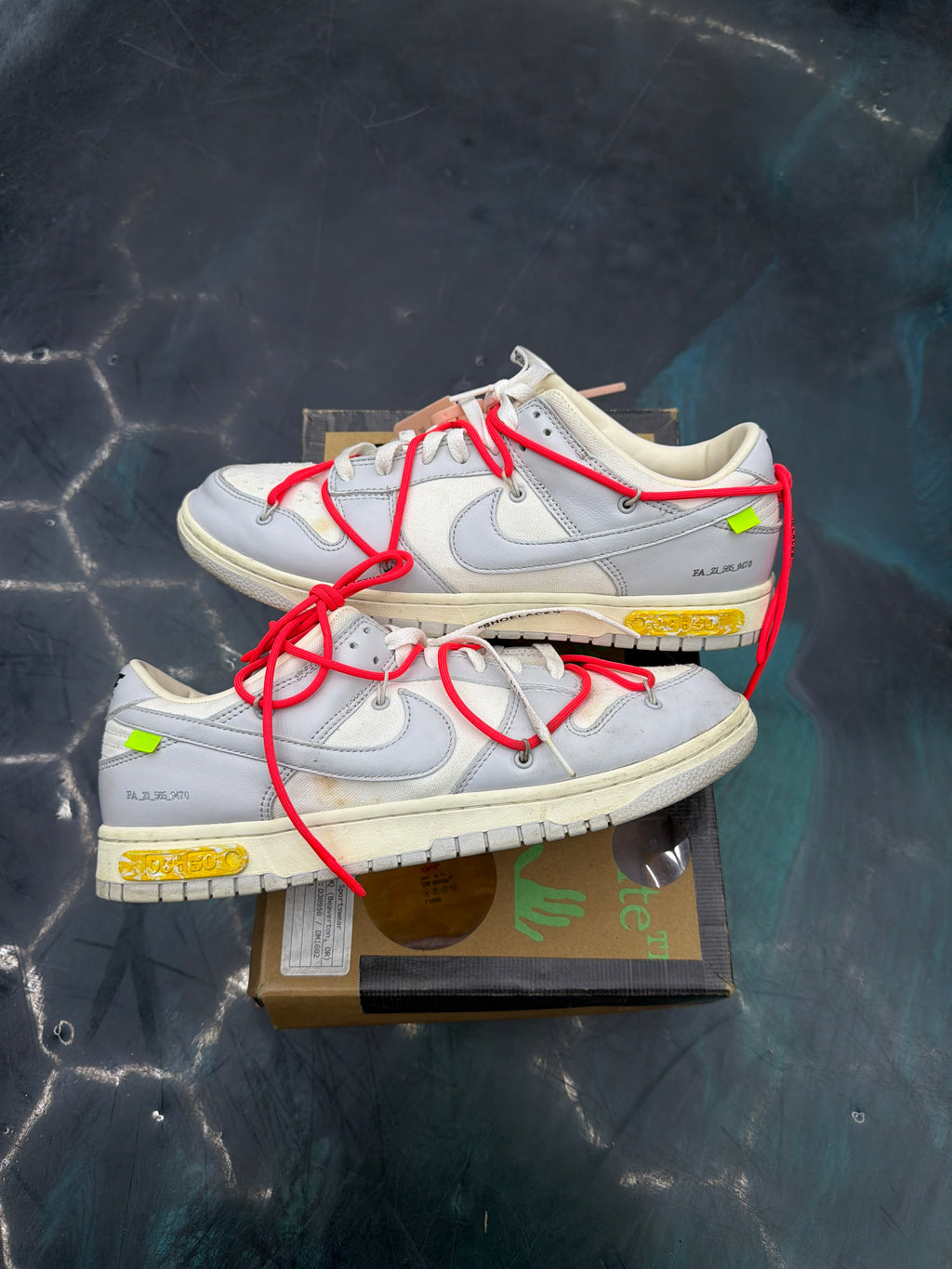 NIKE DUNK LOW OFF-WHITE LOT 6 PRE OWNED SIZE 12