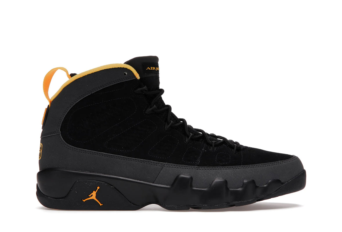 JORDAN 9 RETRO DARK CHARCOAL UNIVERSITY GOLD