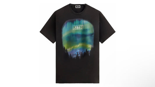 KITH AURORA CLASSIC LOGO VINTAGE TEE BLACK