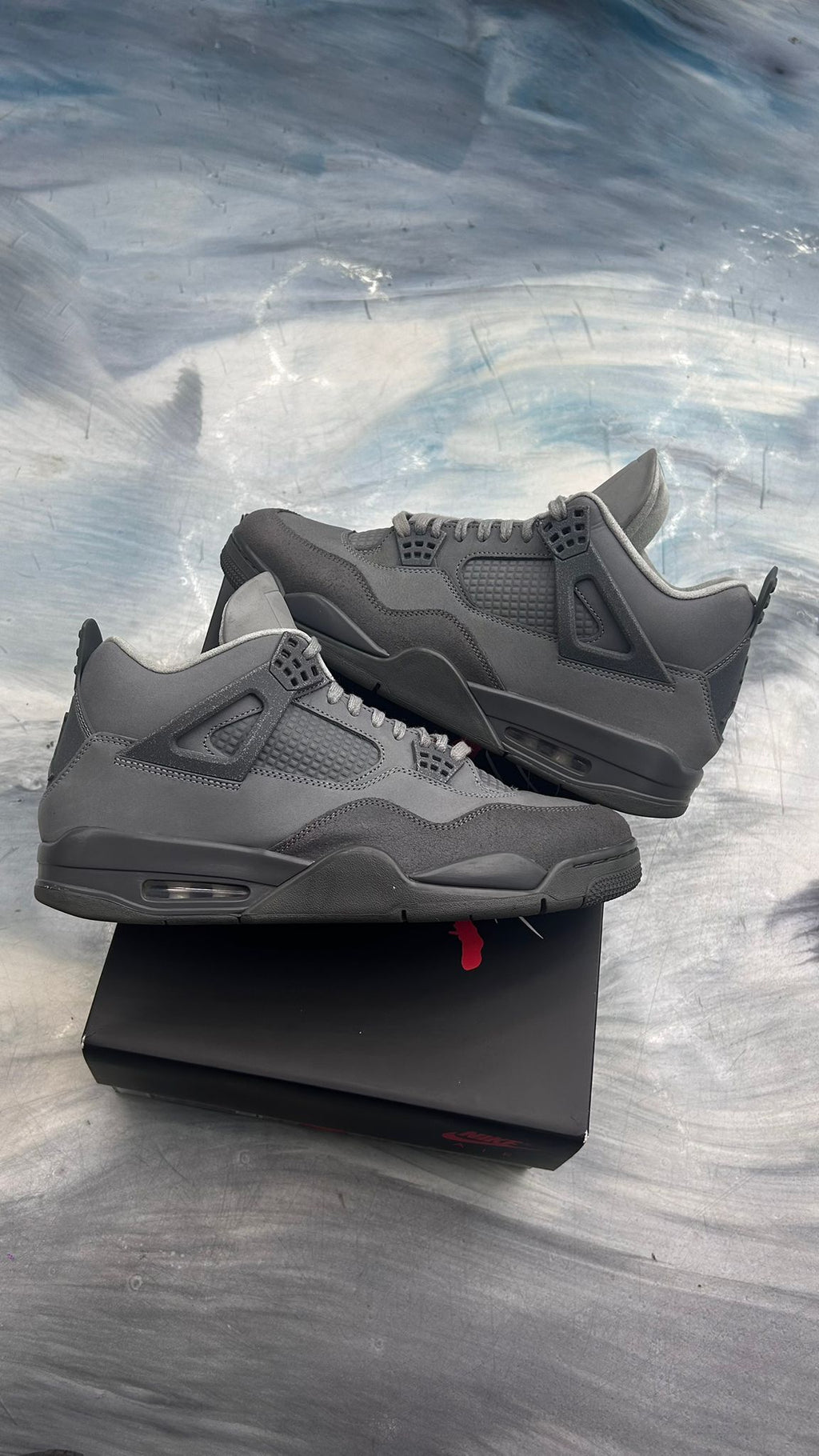 JORDAN 4 RETRO PARIS OLYMPICS WET CEMENT PRE OWNED SIZE 11.5