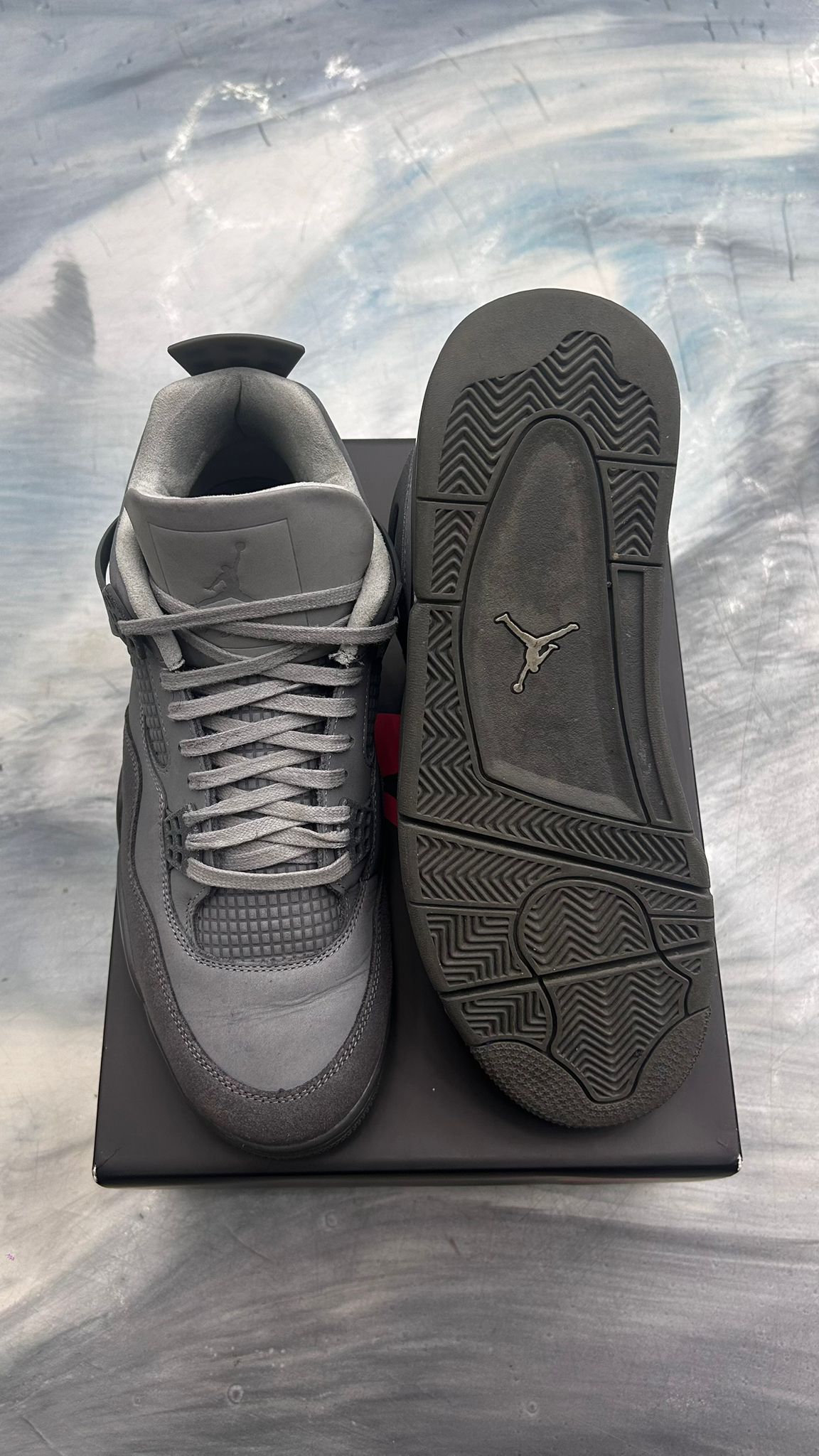 JORDAN 4 RETRO PARIS OLYMPICS WET CEMENT PRE OWNED SIZE 11.5