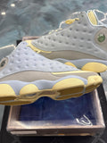 JORDAN 13 Retro SoleFly pre-owned size 11, light blue suede and tan leather with yellow soles.