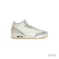JORDAN 3 RETRO CRAFT IVORY sneaker, off-white leather with grey elephant print accents and translucent sole.