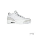 JORDAN 3 RETRO PURE MONEY 2025 sneaker, white leather with grey elephant print accents.