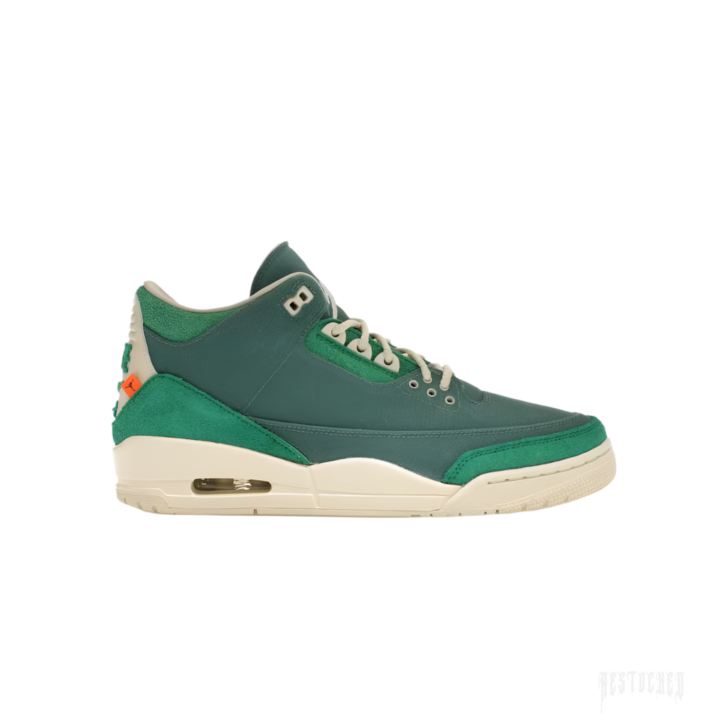 JORDAN 3 RETRO SP Nina Chanel Abney Bicoastal women's sneaker, featuring green leather and suede with cream accents.