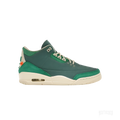 JORDAN 3 RETRO SP Nina Chanel Abney Bicoastal women's sneaker, featuring green leather and suede with cream accents.