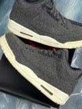 Pre-owned Jordan 3 Retro Wool sneakers, size 11, in dark gray wool with off-white soles.