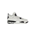 JORDAN 4 RETRO FLIGHT CLUB sneaker in white leather with black accents and visible air unit.