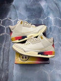 Pre-owned Jordan 4 Retro J Balvin Medellin Sunset size 9, white leather with gradient sole.
