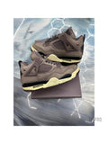 Pre-owned Jordan 4 Retro SP A Ma Maniere Violet Ore sneakers, size 7.5, with cream soles.
