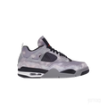 JORDAN 4 RETRO ZEN MASTER sneaker with a grey cloud-like upper, black mesh, and red Jumpman logo.