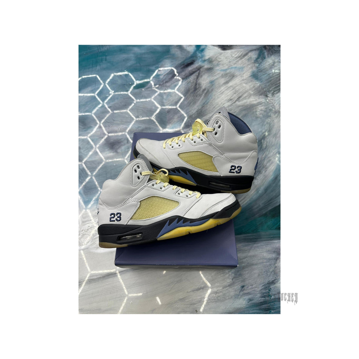 JORDAN 5 RETRO A MA MANIERE DAWN PRE OWNED SIZE 13.5W/12M
