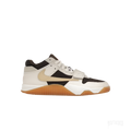 Travis Scott Jordan Jumpman Jack TR Sail sneaker, white leather, brown mesh, tan swoosh, gum sole.