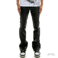 KDNK EVERYDAY WAX SKINNY FLARE KNB3447 black waxed skinny flare pants.